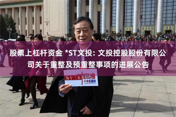 股票上杠杆资金 *ST文投: 文投控股股份有限公司关于重整及预重整事项的进展公告