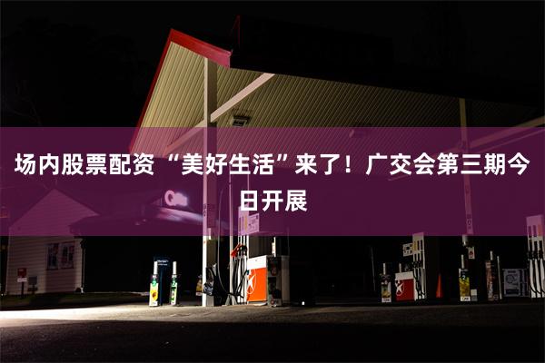 场内股票配资 “美好生活”来了！广交会第三期今日开展
