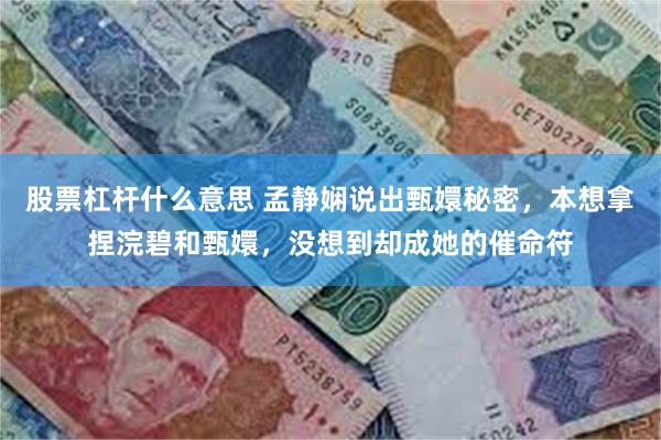 股票杠杆什么意思 孟静娴说出甄嬛秘密，本想拿捏浣碧和甄嬛，没想到却成她的催命符