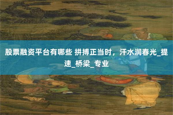 股票融资平台有哪些 拼搏正当时，汗水润春光_提速_桥梁_专业