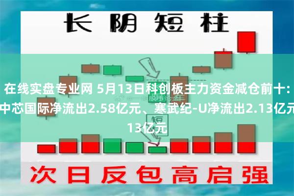 在线实盘专业网 5月13日科创板主力资金减仓前十: 中芯国际净流出2.58亿元、寒武纪-U净流出2.13亿元