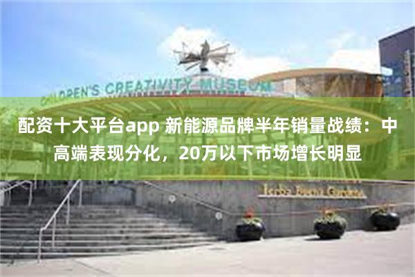 配资十大平台app 新能源品牌半年销量战绩：中高端表现分化，20万以下市场增长明显