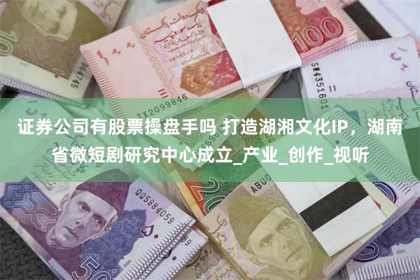 证券公司有股票操盘手吗 打造湖湘文化IP，湖南省微短剧研究中心成立_产业_创作_视听